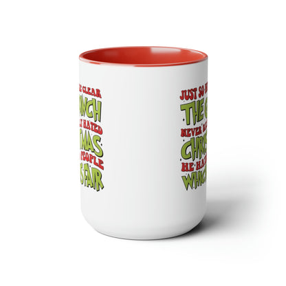 Hate people!! Two-Tone Coffee Mugs, 15oz