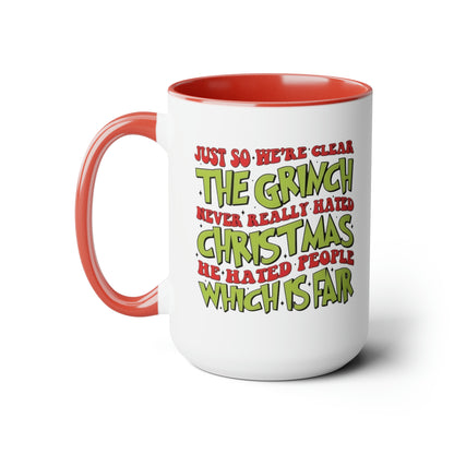 Hate people!! Two-Tone Coffee Mugs, 15oz