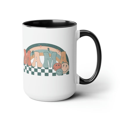 MAMA!!! Two-Tone Coffee Mugs, 15oz